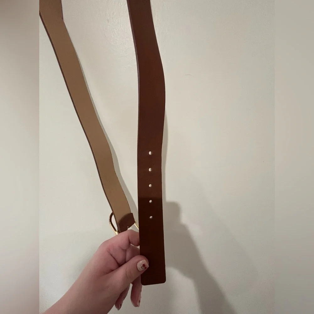 Brown Belt with Gold Oval Buckle Women’s